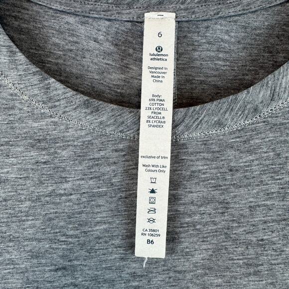 Lululemon Heathered Medium Grey Karma Long Sleeve Slim Top Vitasea W3B53S Size 6 - Picture 6 of 13